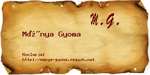 Mánya Gyoma névjegykártya